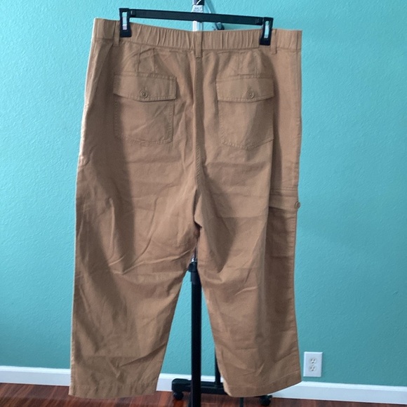 Talbots Women's Super-soft Cargo Pants P15 Petit Khak High Rise 100% Cotton Y-2 - Picture 2 of 11